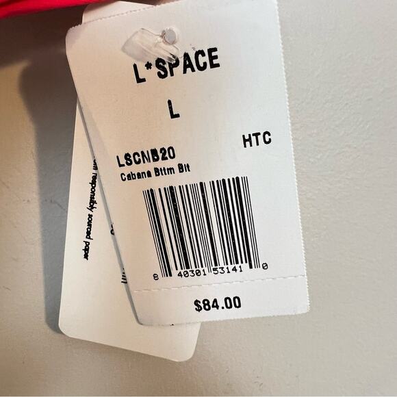 NWT l*space Cabana Bikini Bottom in Hot Cherry sz L Cheeky Summer Beach Vacation - Picture 7 of 10